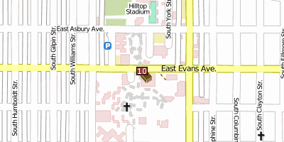 University of Denver Denver Stadtplan